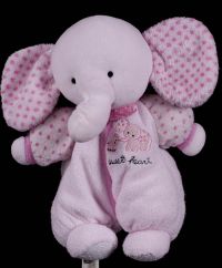 Carters Prestige Elephant Pink Sweetheart Plush Lovey Baby Rattle Toy